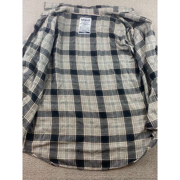 Levi's Men's XL Gray Pearl Check Western Shirt with Snap Buttons Country Cowboy - Picture 10 of 10